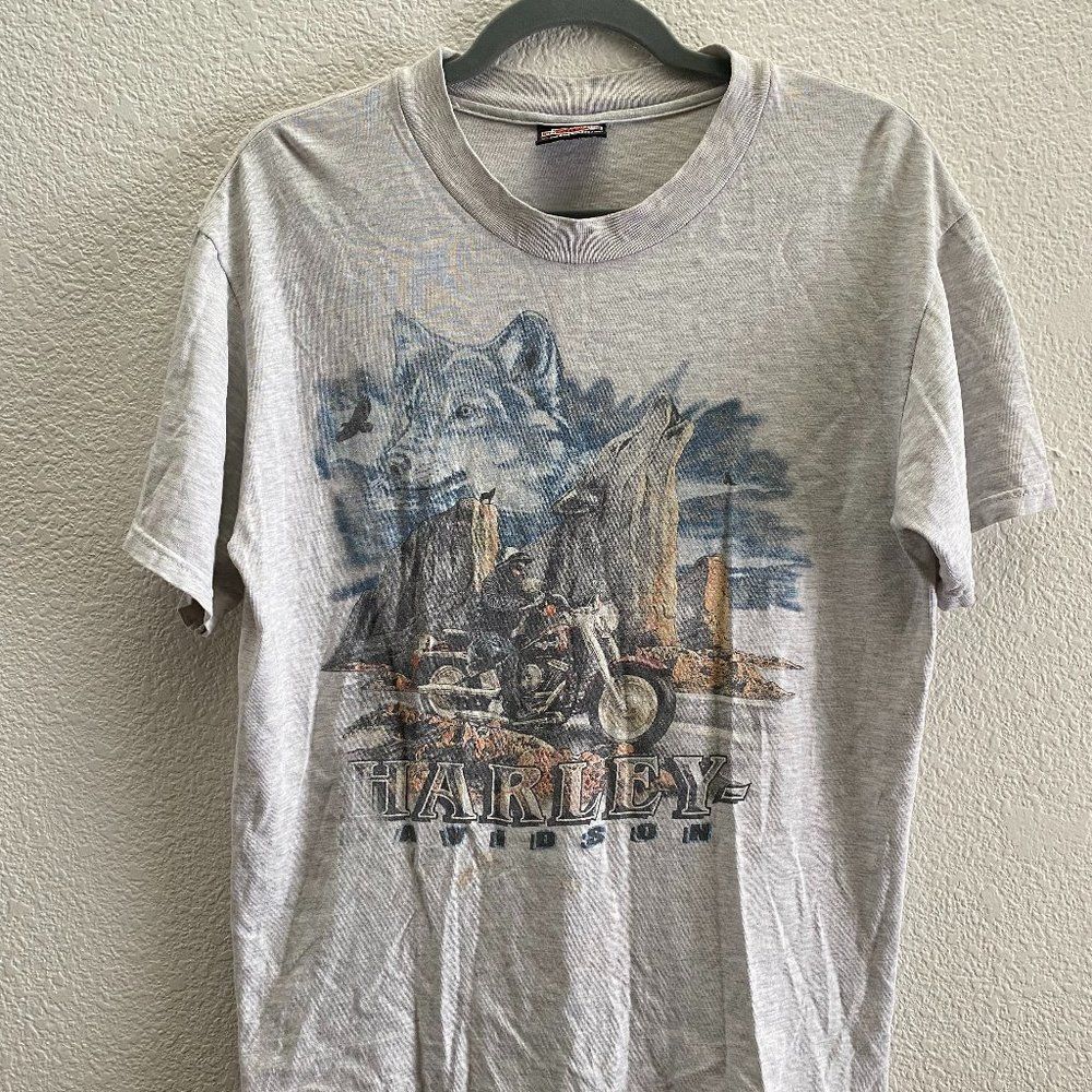 Vintage Worth Harley-Davidson Motorcycles Kansas City Hanes Beefy T-Shirt Medium